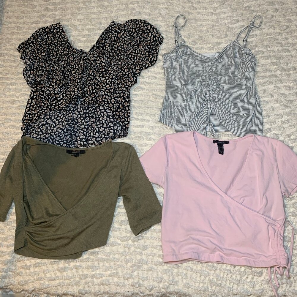 WOMENS SIZE SMALL CROP TOP NECTAR MILLIBON FOREVER 21 BUNDLE LOT OF 4 SPAGHETTI